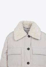 Shearling-Collar Down Jacket