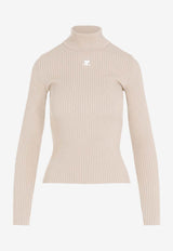 Logo Turtleneck Ribbed Sweater