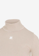 Logo Turtleneck Ribbed Sweater