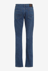 Berluti Essential Logo Patch Slim Jeans Denim R27TDU52.002-30N WASHED BLUE