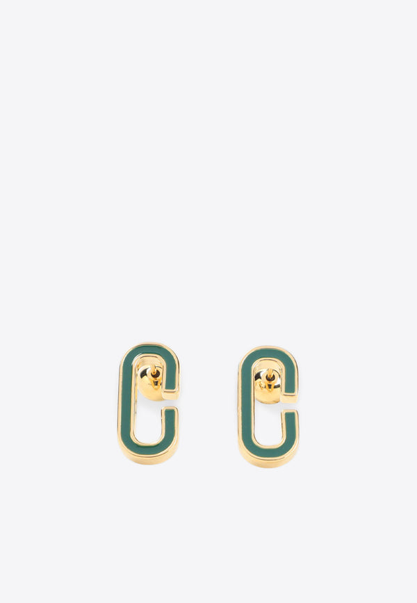 Enamel C Link Stud Earrings