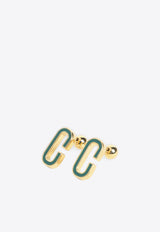 Enamel C Link Stud Earrings