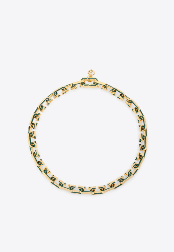 Enamel C Link Necklace