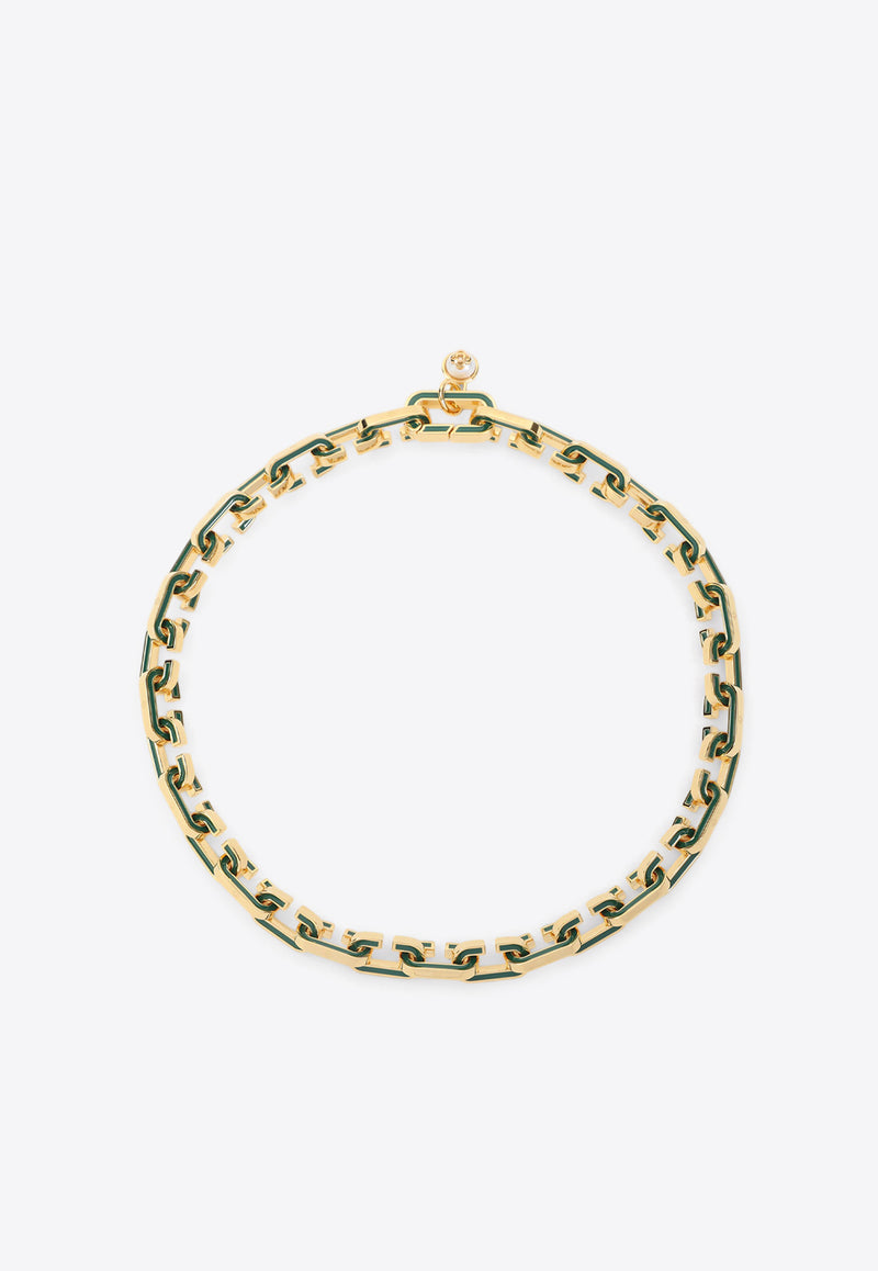 Enamel C Link Necklace