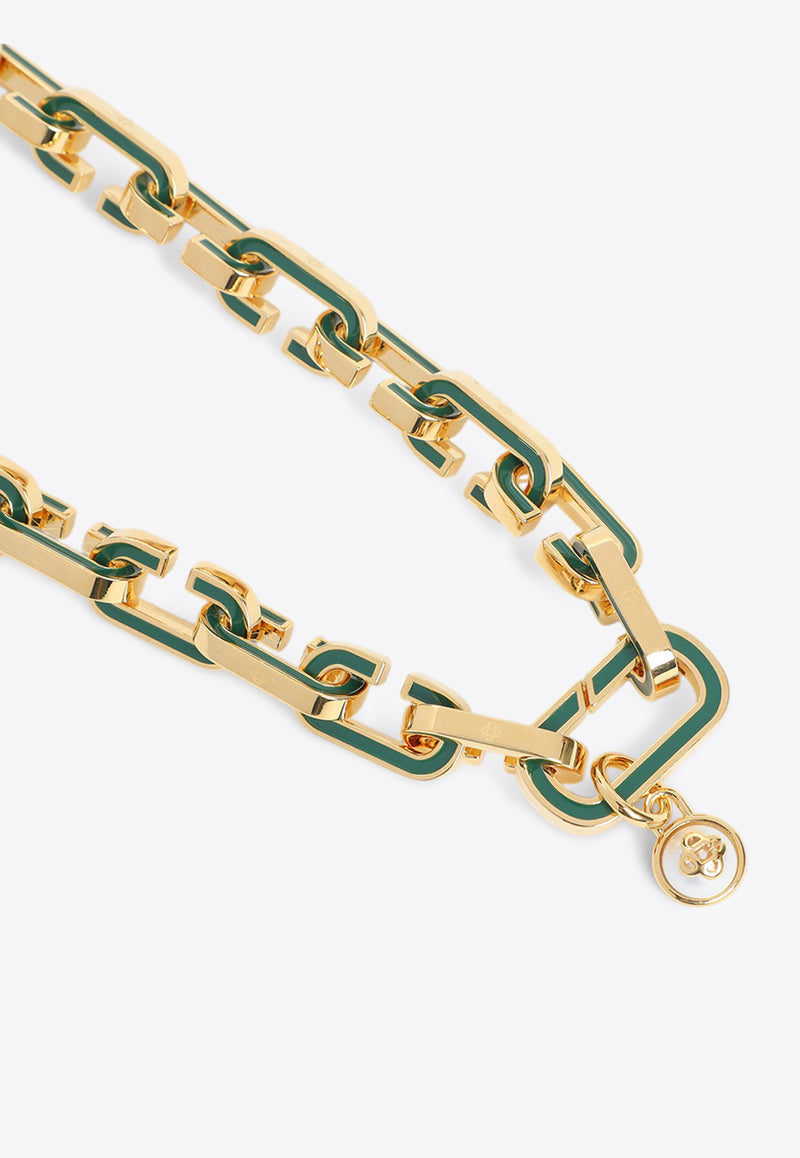 Enamel C Link Necklace