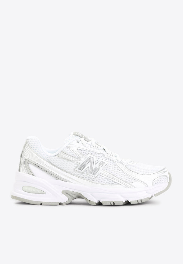 740 Low-Top Sneakers in White, Silver Metallic and Reflection