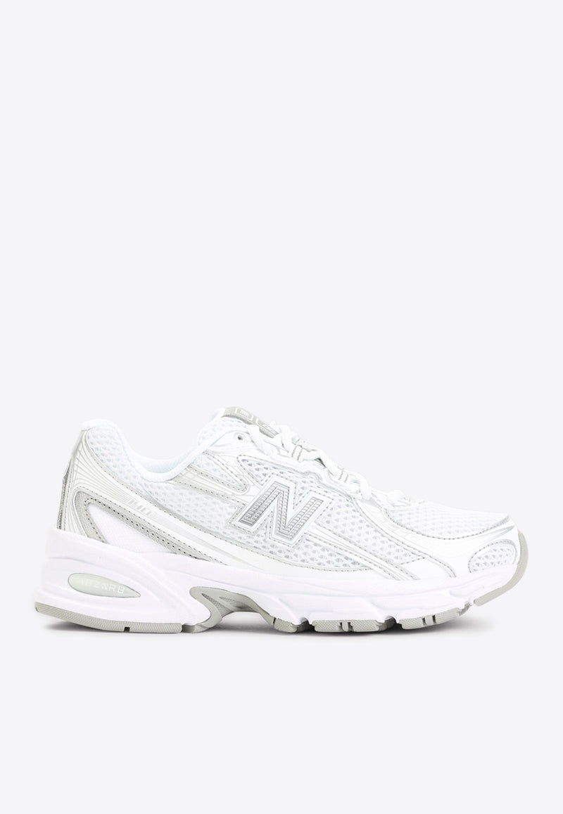 740 Low-Top Sneakers in White, Silver Metallic and Reflection