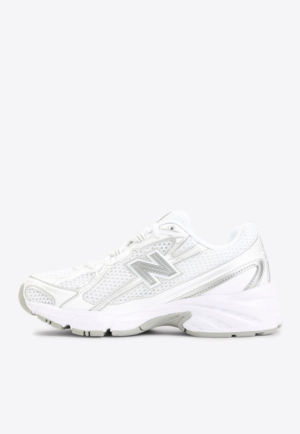 740 Low-Top Sneakers in White, Silver Metallic and Reflection