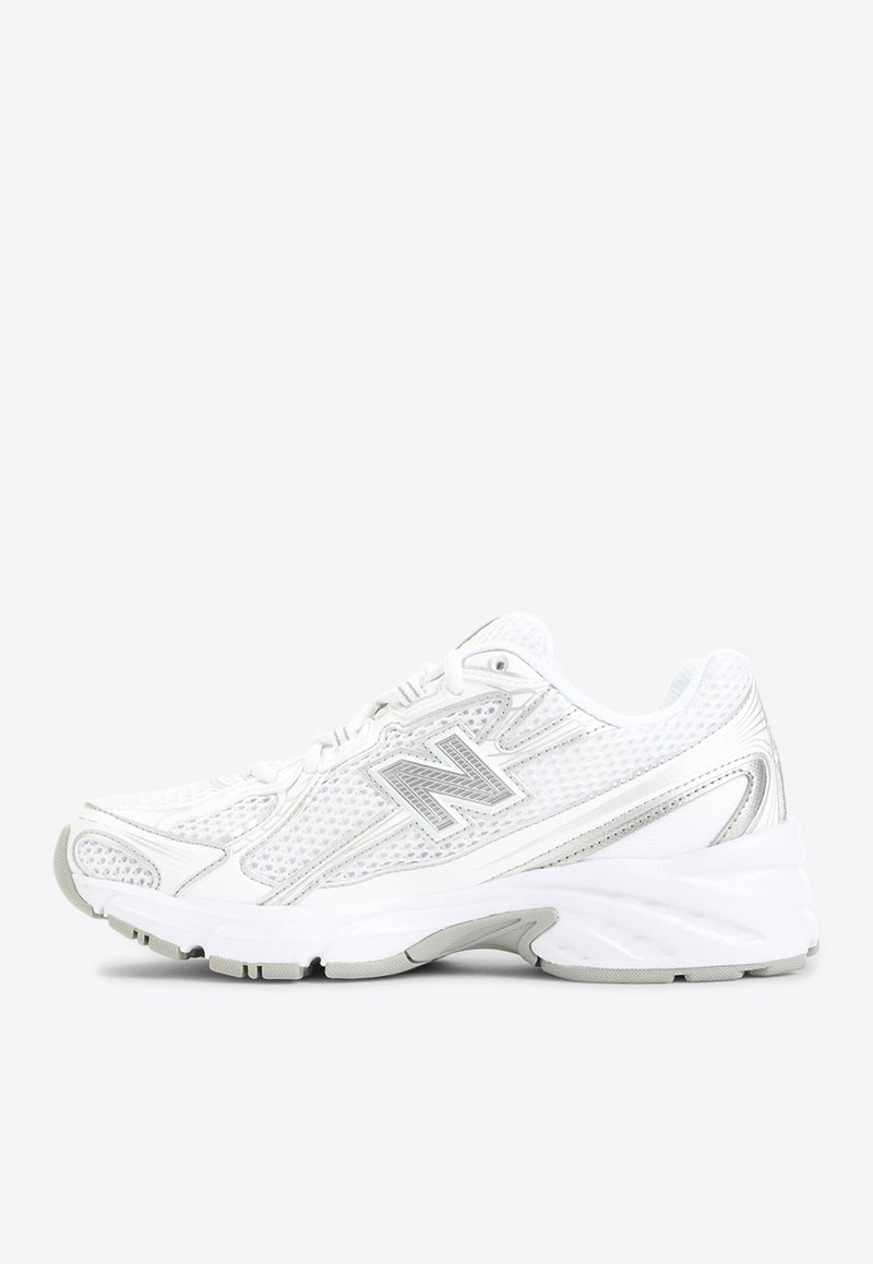 740 Low-Top Sneakers in White, Silver Metallic and Reflection