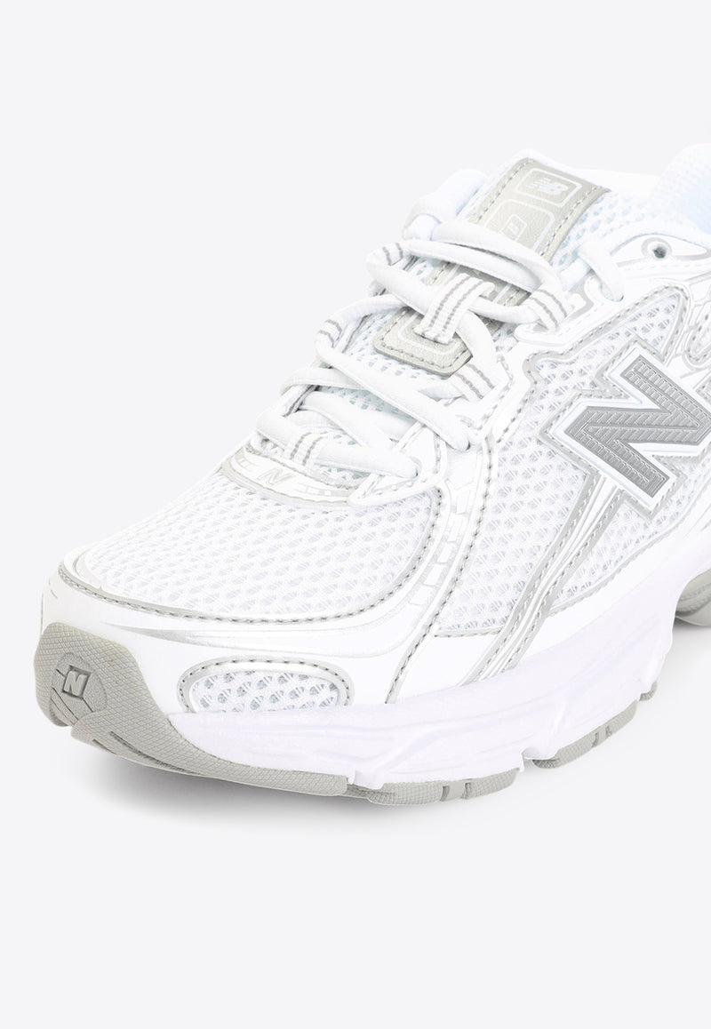 740 Low-Top Sneakers in White, Silver Metallic and Reflection