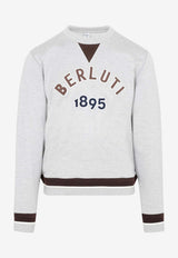 Berluti Logo Print Crewneck Sweatshirt Gray R25JRL82.001-P00 SILVER GREY