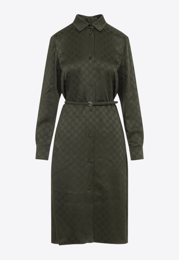 GG-Jacquard Midi Shirt Dress