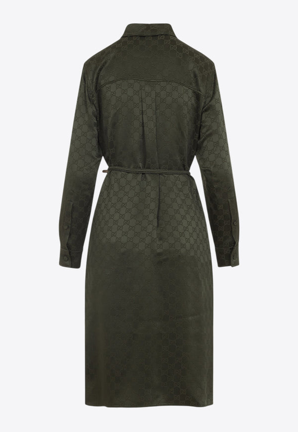GG-Jacquard Midi Shirt Dress