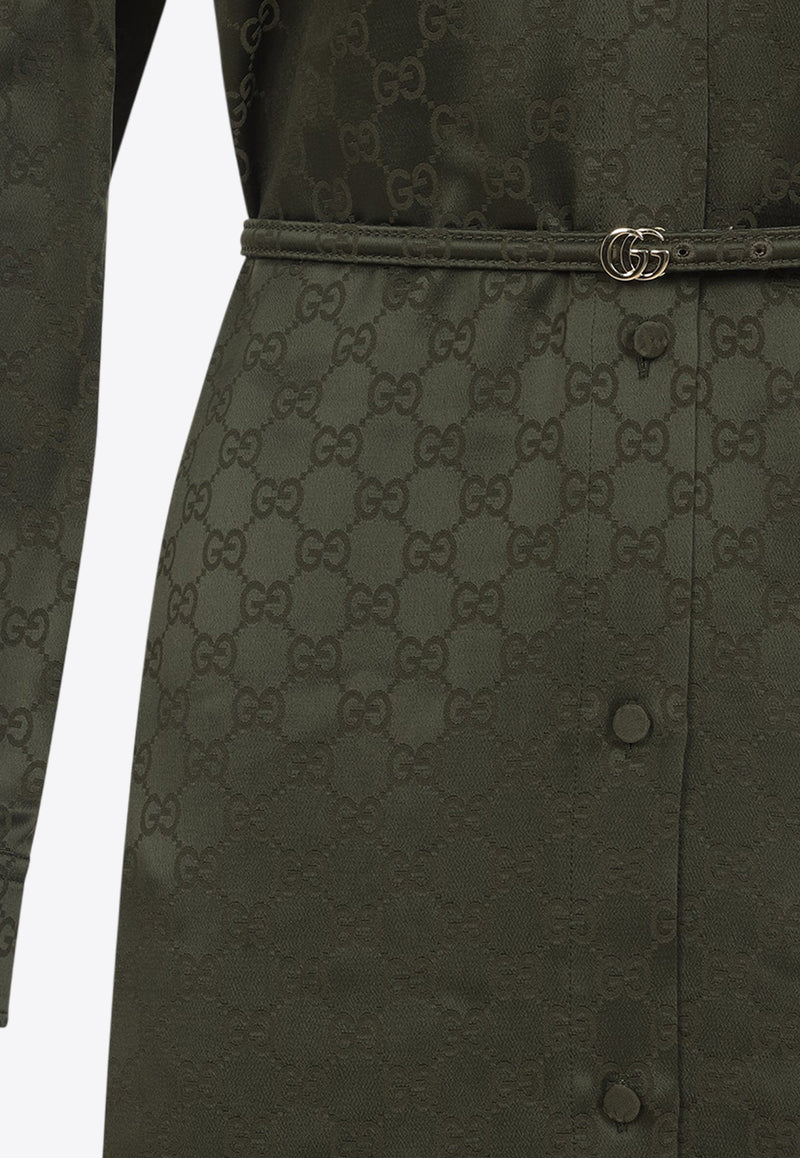 GG-Jacquard Midi Shirt Dress