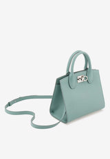 Salvatore Ferragamo Small Studio Box Top Handle Bag in Leather 211424 ST BOX MINI 768823 LUCKY CHARME