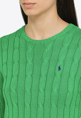 Polo Ralph Lauren Cable Knit Logo Sweater Green 211891640CO/O_POLOR-PG