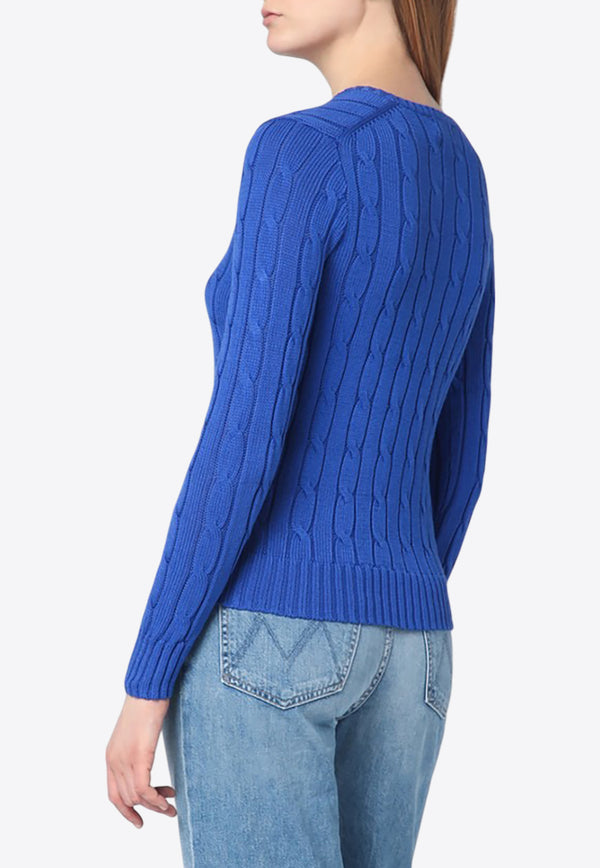 Polo Ralph Lauren Cable Knit V-neck Sweater Blue 211891641006CO/Q_POLOR-RU