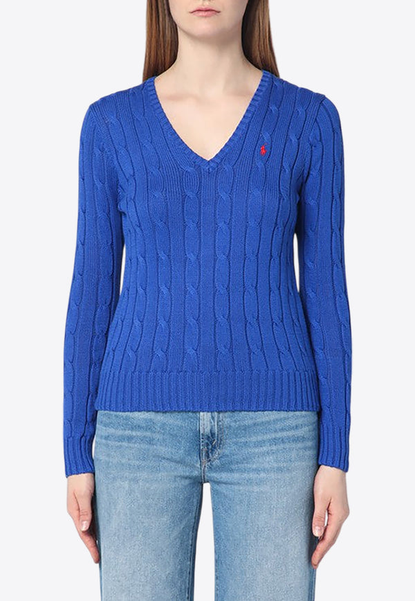 Polo Ralph Lauren Cable Knit V-neck Sweater Blue 211891641006CO/Q_POLOR-RU