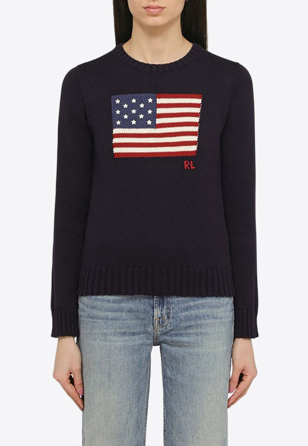 Polo Ralph Lauren Inlaid Flag Knitted Sweater Navy 211896939CO/O_POLOR-NA