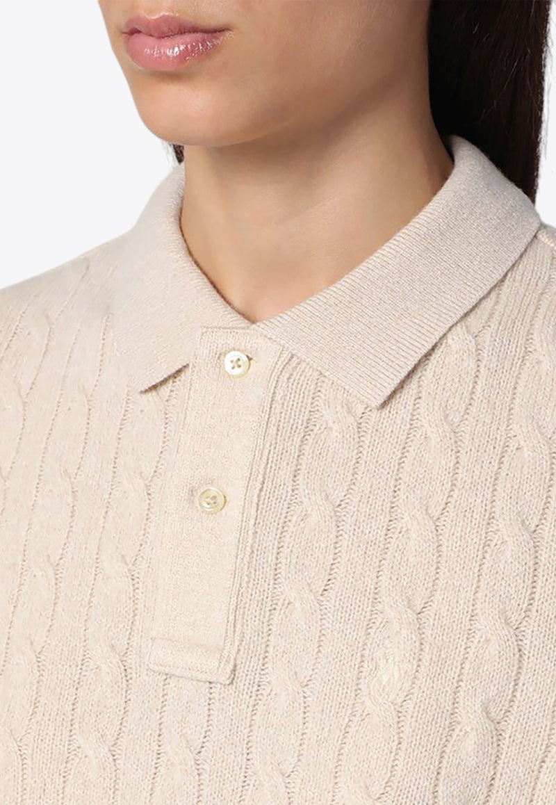 Polo Ralph Lauren Wool and Cashmere Polo Sweater Beige 211910158010CO/P_POLOR-LT