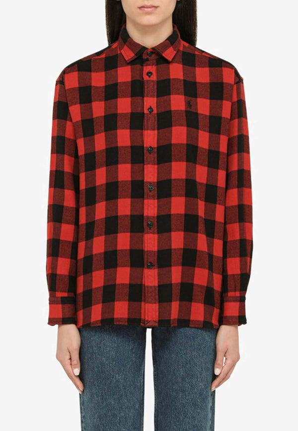 Polo Ralph Lauren Check Pattern Long-Sleeved Shirt Red 211916021CO/N_POLOR-002