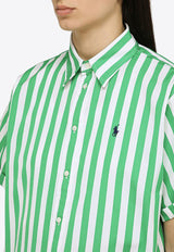 Polo Ralph Lauren Logo Embroidered Striped Shirt Green 211925085CO/O_POLOR-GW
