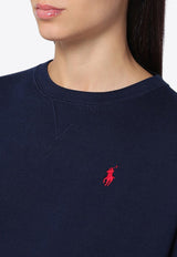 Polo Ralph Lauren Logo Embroidered Crewneck Sweatshirt Blue 211943006002CO/P_POLOR-CN