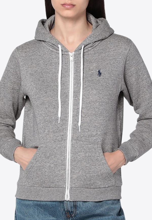 Polo Ralph Lauren Embroidered Logo Zip-Up Hooded Sweatshirt Gray 211943008004CO/R_POLOR-DV