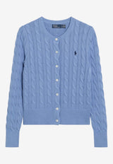Polo Ralph Lauren Cable-Knit Logo Cardigan Light Blue 211971868009CO/S_POLOR-LB