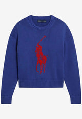 Polo Ralph Lauren Big Pony Intarsia Knit Sweater Blue 211A96234001CO/S_POLOR-BR