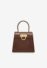 Salvatore Ferragamo Small Iconic Top Handle Bag in Calf Leather 212193 TOP HANDLE S 762840 COCOA BROWN Brown