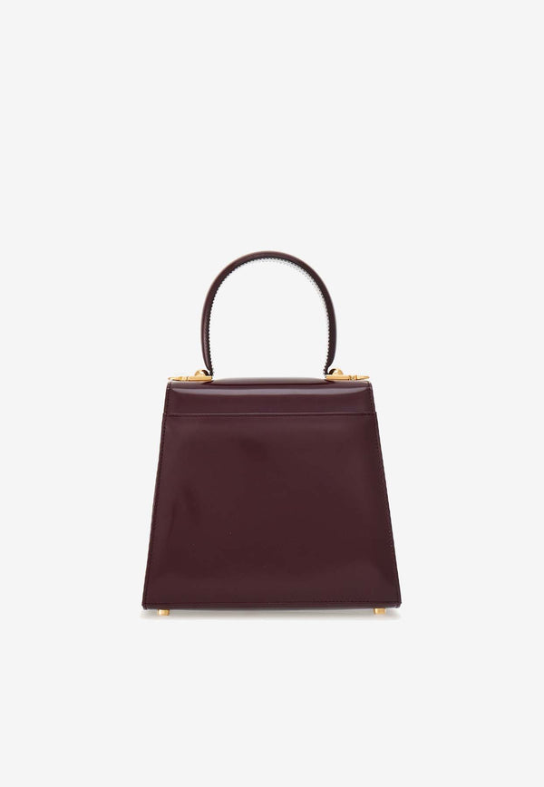 Salvatore Ferragamo Small Iconic Top Handle Bag in Patent Leather 212193 TOP HANDLE S 769241 DARK BAROLO