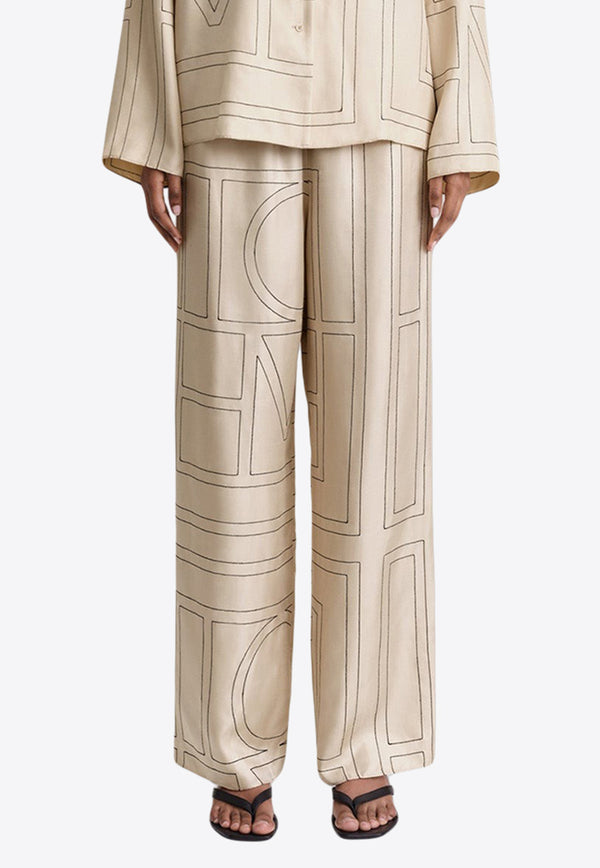 Toteme Monogram Silk PJ Pants 213-255-707IVORY