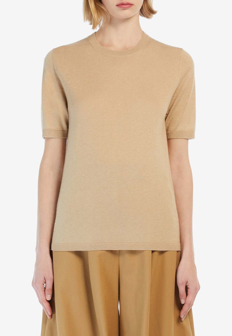 Max Mara Warren Silk and Cashmere Fine Knit Top Ecru 21366101600_000_002