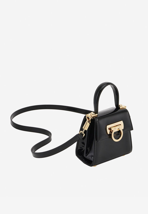 Salvatore Ferragamo Micro Iconic Top Handle Bag in Calf Leather 213972 TH MICRO 762967 NERO Black