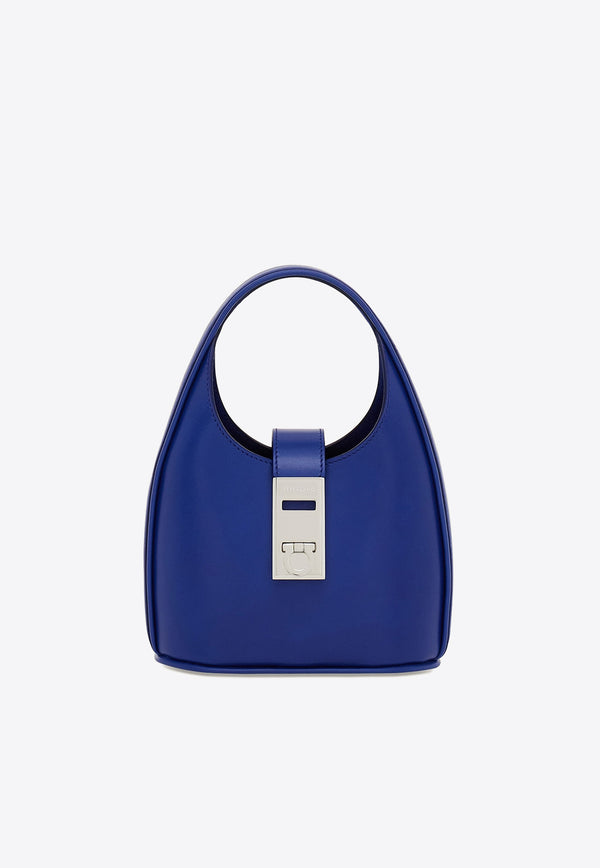 Salvatore Ferragamo Mini Hobo Bag with Gancini-Buckle Blue 213978 S HOBO MINI 764455 LAPIS