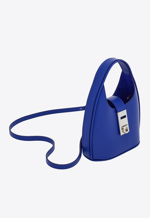 Salvatore Ferragamo Mini Hobo Bag with Gancini-Buckle Blue 213978 S HOBO MINI 764455 LAPIS