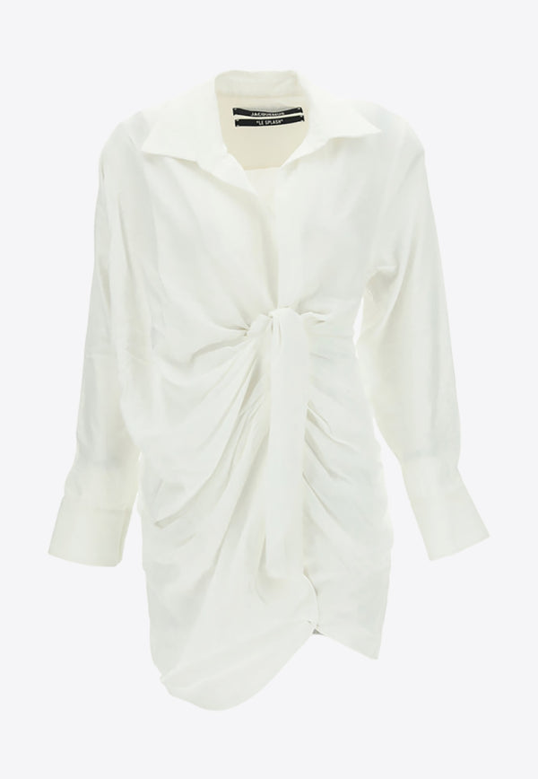 Jacquemus La Robe Bahia Mini Shirt Dress White 213DR009_1020_100