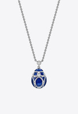 Fabergé Heritage Small Egg Pendant Necklace in 18-karat White Gold Blue 213FP1351