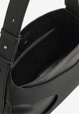 Salvatore Ferragamo Large Leather Shoulder Bag with Cut-Outs Black