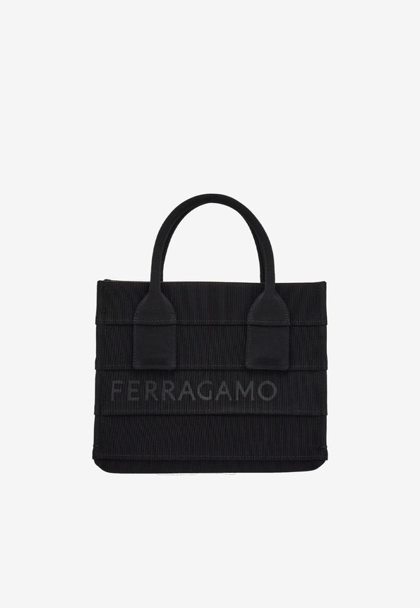 Salvatore Ferragamo Small Logo Tote Bag 214988 TOTE S BEACH 765802 NERO Black
