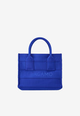 Salvatore Ferragamo Small Logo Tote Bag 214988 TOTE S BEACH 765807 LAPIS Blue
