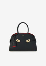 Ferragamo Medium Hug Bi-Color Top Handle Bag Black 215608 HUG TH S 767814 NERO