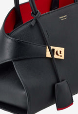 Ferragamo Medium Hug Bi-Color Top Handle Bag Black 215608 HUG TH S 767814 NERO