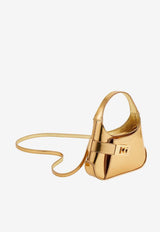 Salvatore Ferragamo Mini Metallic Leather Hobo Bag 215943 ARCH SH MIN 769140 LUX GOLD