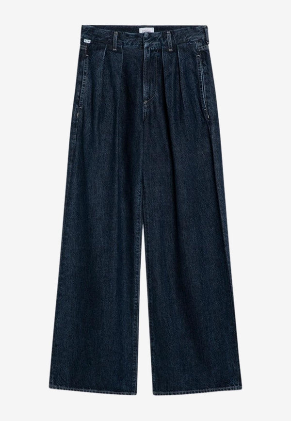 Citizens Of Humanity Pleated Wide-Leg Jeans Blue 2160B3028/Q_CITIZ-EDE