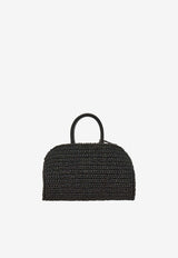 Salvatore Ferragamo Mini Hug Woven-Raffia Top Handle Bag Black 219397 HUG MINI 774168 NERO