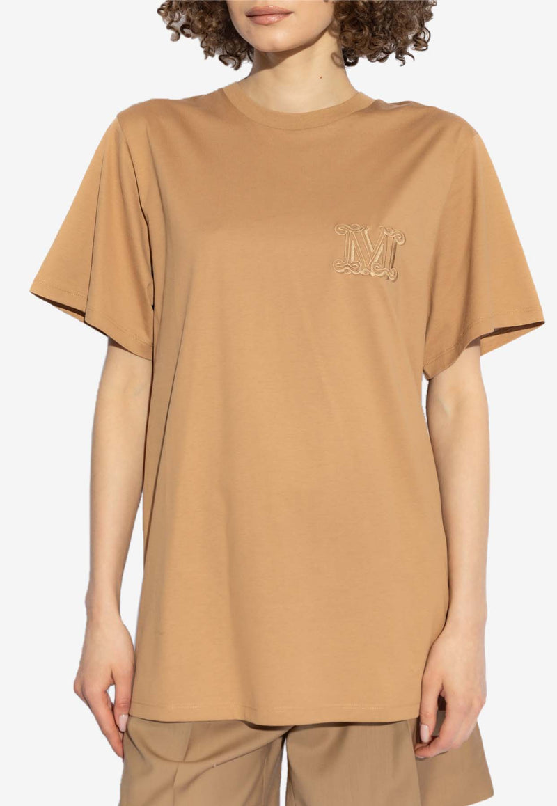 Max Mara Mango Embroidered Logo T-shirt Camel 21946021600_000_003