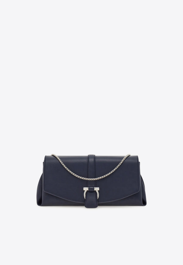 Ferragamo Small Front-Flap Leather Crossbody Bag Navy 219794 FL M 785171 NEW NAVY DKB