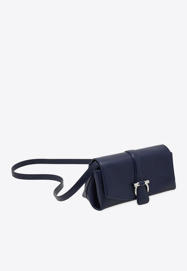 Ferragamo XS Front-Flap Leather Crossbody Bag Navy 219795 FL S 787046 NEW NAVY